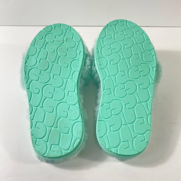 UGG Fluff Slide II Sheepskin Pale Emerald Slide Slipper - Picture 6 of 8